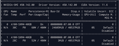 nvidia-smi output